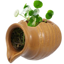 Sosoport Ceramic Fountain Jar for Fish Tank Elegant Waterfall Decor Multi Functional Hydroponic Vase for Aquarium Garden Artistic Design for All Seasons Enhances Calm Atmosphere