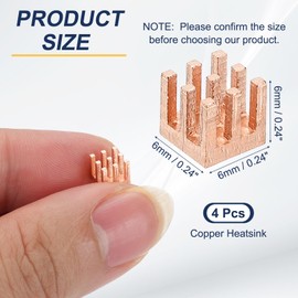 PATIKIL Copper Heatsink 6x6x6mm, 4 Pcs Heat Sink Cooler Radiator for Raspberry Pi Chip CPU Power Transistor FET IC Power Amplifier