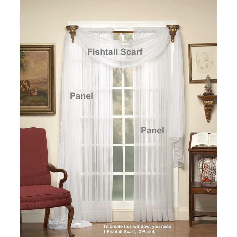 Today's Curtain Emelia Original Voile Scarf 216", Lilac, 45"W x