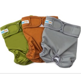 HappyPaw Dog Diapers Reusable Washable Set of 3 for Female / Male Incontinence Heat Cycle - M