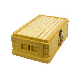 Apimaye Insulated 7 Frame NUC Assembled Medium Super Langstroth Sized Super for Bee Hives with Built in Latches and Handles, and Assembled with Plastic CORE Frames and Foundation (Tan)