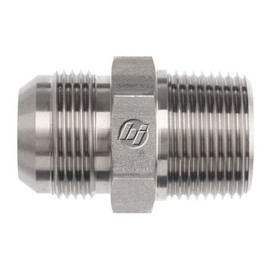 Brennan Industries 2404-08-04 Steel Straight Tube Fitting, 3/4"-16 SAE x 1/4"-18 NPTF Thread, 1/2" Male JIC x 1/2" Male NPTF
