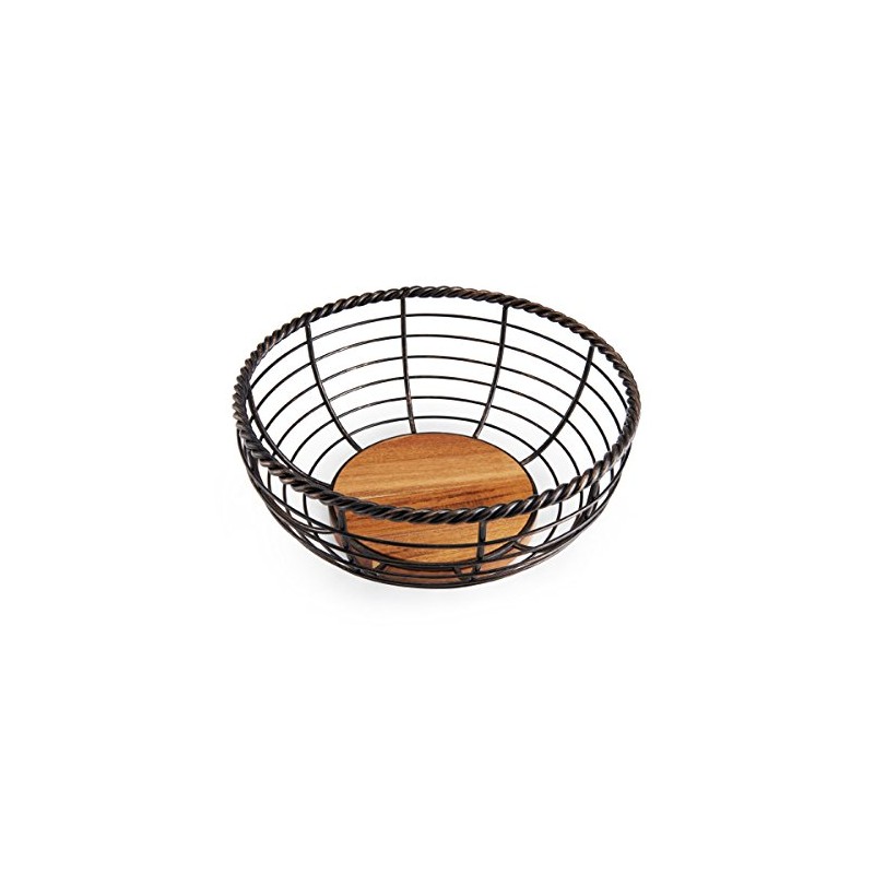 Gourmet Basics by Mikasa Rope Centerpiece Fruit Storage Basket, 11",