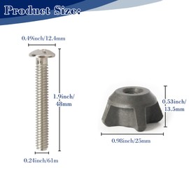 2 Pack Toilet Seat Screws Compatible with Kohler Toilet Seats Replacement Parts Non-Slip Rust-Resistant Bolts Top Mount Toilet Seat Hinges