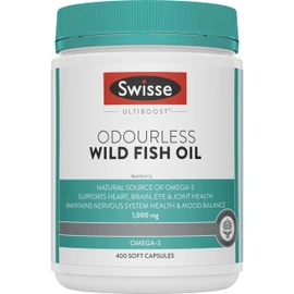 Swisse Ultiboost Odourless Wild Fish Oil - For Heart, Brain, Eye & Joint Health Support - 400 Capsules