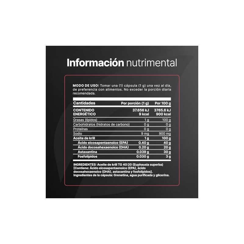 Aceite de Krill 1000 mg de (EPA y DHA) con