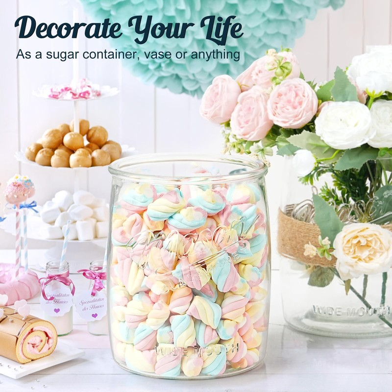 Dwbligt 2 Pack Cookie Jar, 1 Gallon Glass Jar with