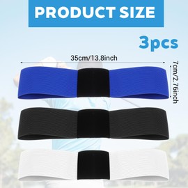 3 Stück Golfschwung-Trainer-Hilfe, Elastische Golf Schwungtrainer, Golf Swing Band, Golf Swing Handgelenk, Verbessern Sie Ihre Schwunghaltung und Schwungfähigkeiten für Anfänger(Schwarz/Weiß/Blau)