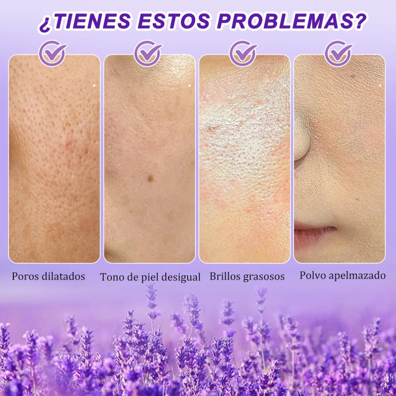 Base Maquillaje Polvo Compacto Matte Con Espejo Lavanda