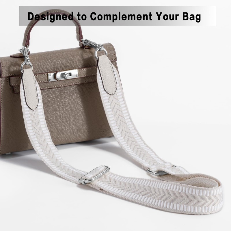 Purse Strap Replacement Crossbody, 1.5 in Wide Embroidered Canvas Shoulder