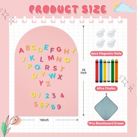 Magnetic Wall Decal for Kids,16x24 Inch Arched Magnetic Chalkboard for Wall,Suitable for Home Decoration Wallpaper and Children's Game Room (Pink