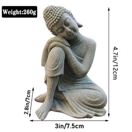 livelyfish Aquarium Buddha Statue Japanese Fish Tank Decorations Heavy-Duty Meditating Buddha for Aquarium Fish Tank Zen Buda Figurine Sculpture Decor, Large-A