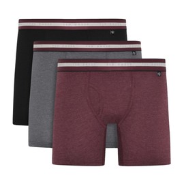 Ted Baker Men's Cotton Briefs Pack of 3 (TBB02), Black/Grey/Radicchio