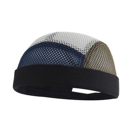 Gvatasz Summer Breathable Brimless Hat 5 Panel Beanie Mesh Docker Caps Sailor Watch Cap Worker Leon Hats Skullcaps,Blue