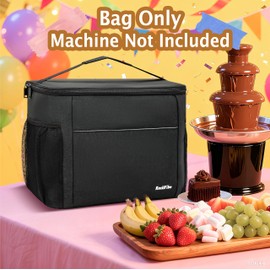 Chocolate Fountain Machine Storage Bag, Compatible with Nostalgia 3/4-Tier Electric Chocolate Fondue Fountain Machine, Insulated Organizer with Adjustable Dividers for Fondue, Gifts Ideas (Bag Only)