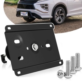 No Drill Tow Hook License Plate Mount Bracket Kit Anti-Theft Compatible with Mitsubishi Eclipse Cross,Mirage 6th gen,Mirage G4 6th gen,Outlander 4th gen,Outlander PHEV 3rd gen,Outlander PHEV