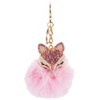 LIOOBO Fox Key Ring Drill Rhinestone Pendant Pompom Decoration Hanging