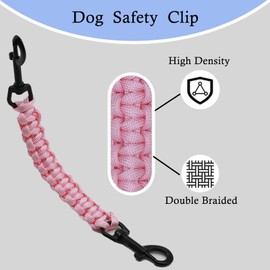 DORUI 2 PCS Dog Collar Safety Clips, Backup Clip Connector, Prong Collar, Dual Clasps Rotating Buckle for Small and Medium Dogs (Pink)