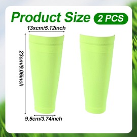 Shin Pads Socks, Soccer Shin Guard Socks Breathable Football Shin Pads Holders Soccer Sock Sleeves Soft Calf Sleeves for Athlete Adults Beginners (Fluorescent Yellow)