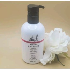 Whish Black Cherry Body Butter Lasting Hydration Collagen Boosting 13 fl New