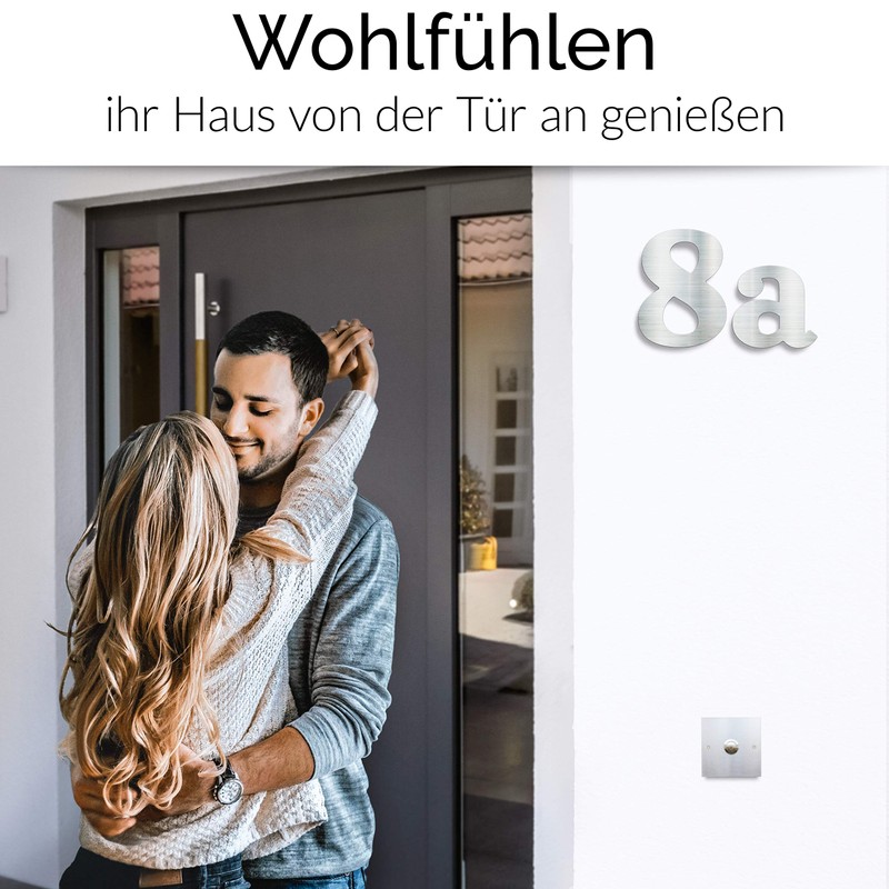 N-02-8-E Stainless Steel House Number 8 - Solid, Weatherproof and