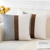 Artscope Farmhouse Decor Stripe Patchwork Linen Cushion Covers Cases Set
