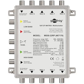Goobay 67178 Passive satellite multiswitch 5 In / 8 Out - distributor for a maximum of 8 participants from one satellite
