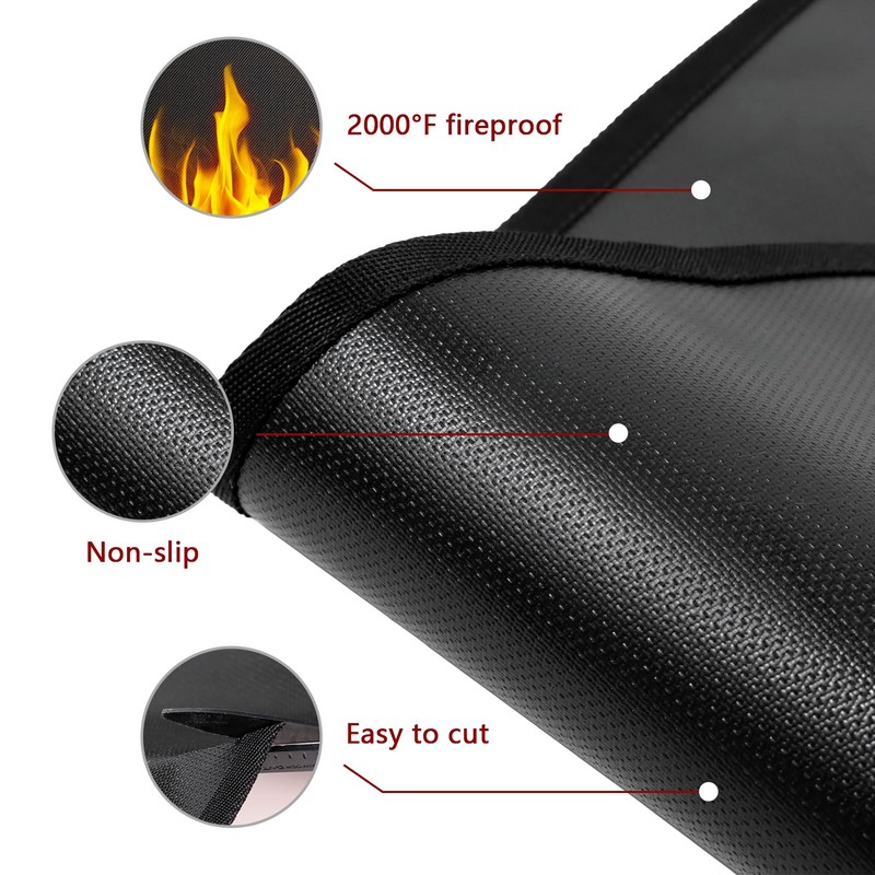 RONGTAI 36" x 48" Heat Resistant Under Grill Mats, Fireproof