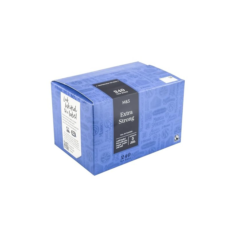 M&S 240 Extra Strong Tea Bags, Full Bodied Blend, Blue