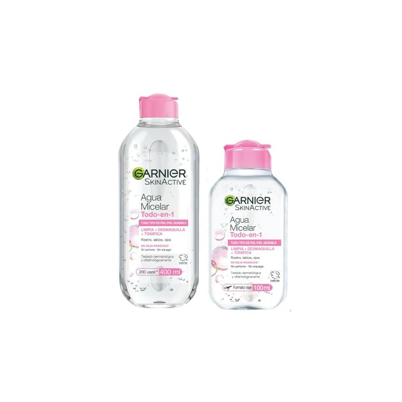 Garnier Kit Agua Micelar Desmaquillante Todo en 1 Hipoalergénico 400ml