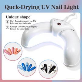 Hohotti - Lámpara de uñas de gel con luz UV portátil, lámpara de uñas LED profesional, secado profesional con 3 temporizadores, visualización LCD, sensor automático, lámpara de uñas UV, para uñas de gel, esmalte de uñas en casa y salón