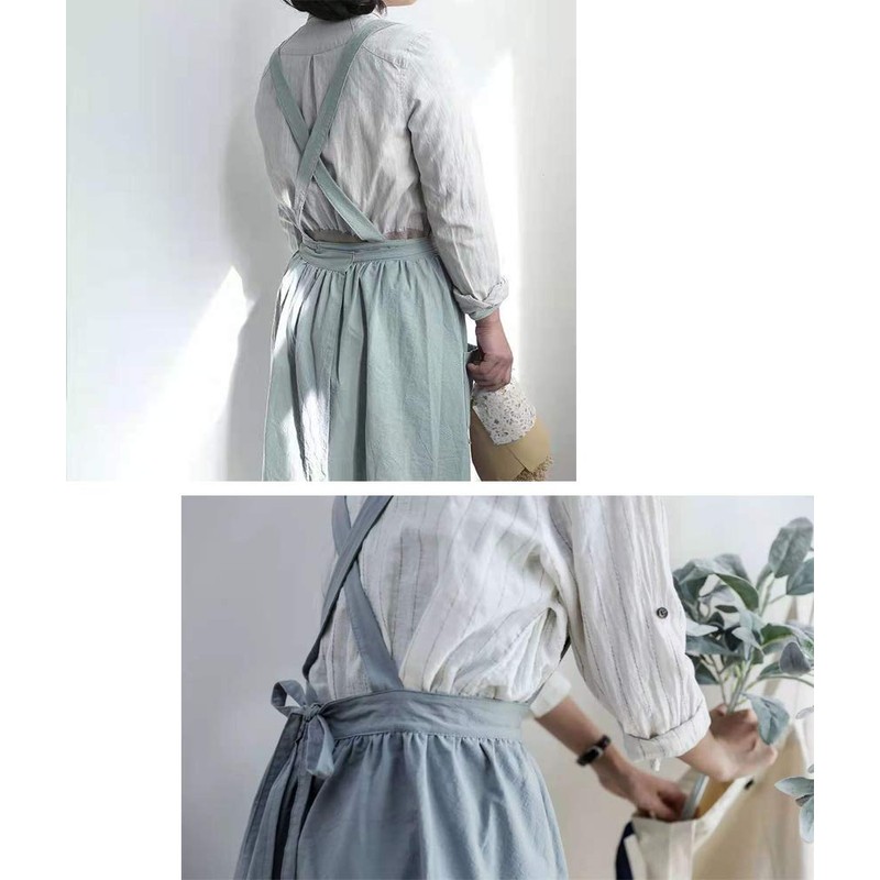 SF-ZXTINP Soft Cotton Kitchen Cooking Apron with Cross Back -