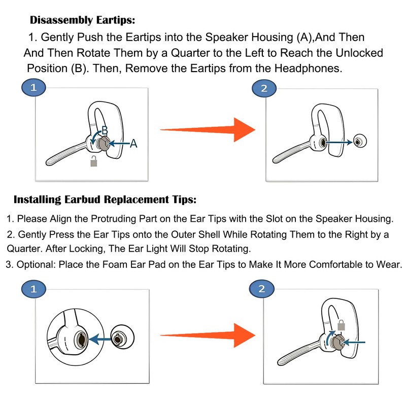 Foam Earbud Tips for Plantronics Ploy Voyager 5200 5220 5210