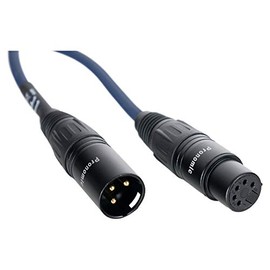 Pronomic Stage 5F3M-0.2 DMX Adapter Cable - Connector: 5-Pin Female to 3-Pin Male - Length: 20 cm - Gold Contacts for Interference-free Transmission - Blue