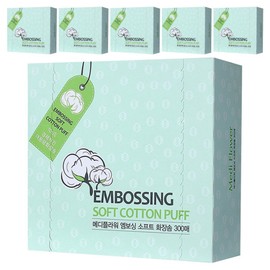 Mediflower embossed soft cotton pads, 300 sheets, 6 pcs / 메디플라워 엠보싱 소프트 화장솜, 300매입, 6개