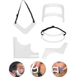 Liahelianx 5PCS Beard Lineup Tool Beard Shaping Template Tools Neckline Shaving Template Guide, Hairline Lineup Shaper Grooming Kit for Men