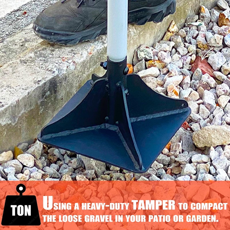 Heavy Duty Steel Tamper 8"x8" with 48 inch Handle and