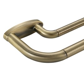 Double Curtain Rods Antique Bronze,Room Darkening Curtain Rod for 72-144 Inches,Adjustable 3/4 Inches Front and 5/8 Inches Back Quality Metal Window Curtain Rod,Wrap Around Design