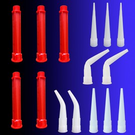 Multiple styles of nozzles，5 extension tubes, 3 straight closed white nozzles, 3 straight open white nozzles, 2 large curved white nozzles, 2 small curved white nozzles（5+3+3+2+2）