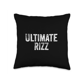 W Rizz Rizzler Designs Funny Ultimate Rizz Meme Line Throw Pillow, 16x16, Multicolor