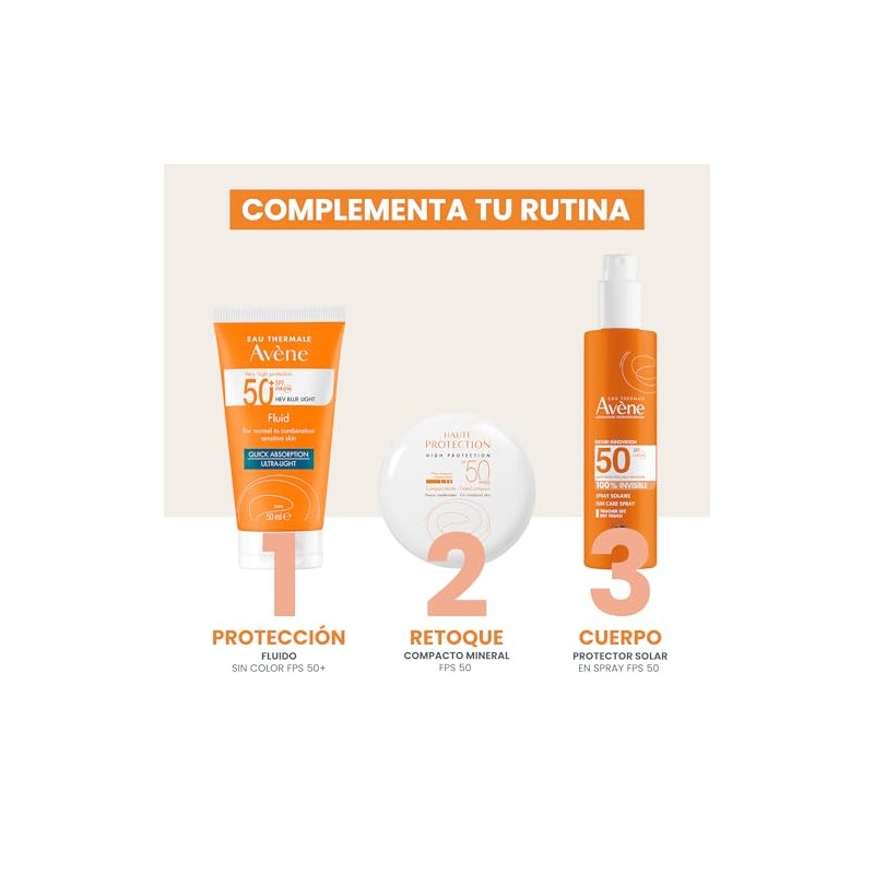 Avene Protector Solar Facial Sin Color FPS50+ Piel Mixta Fluido,