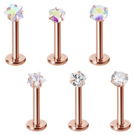 KOLZEMV 16G Tragus Piercing Lip Piercing Labret Piercing Conch Piercing Medusa Stainless Steel Gold Silver Helix Piercings Medical Stud Nose Piercing Helix Piercings Tragus Piercing