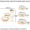 jinsongdafa 3-Tier Serving Rack Ceramic Bowls, Foldable Gold Stand with