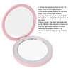 LED Compact Mirror Round Shape 3X Magnification Rechargeable Double Sided