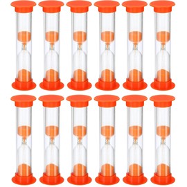 12 Pack Sand Timer, 2 Minute Sand Clock Timer Hourglass Countdown Timer for Kids Brushing Teeth, Games, Classroom, Home and Kitchen (Orange)