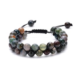 Jade Bracelet for Men Mens Jade Bangle Mens Jade Bead Bracelet Adjustable Dark Green Good Luck Black Bracelet Slide Gift for Graduation Back to School Teacher August Birthday(8mm Men)