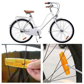 Bicycle Reflectors, Pack of 12 Bicycle Reflectors Spoke Reflectors for Mountain Bike Road Bike Safety (Orange Yellow)