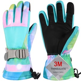 Odtmger Ski Gloves, Winter Gloves,Winter Waterproof Ski Gloves, Warm and Breathable Snow Gloves, Suitable for Outdoor Sports of Boys and Girls in Cold Winter