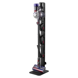 VEVOR Vacuum Stand, Compatible with Dyson G5 V15 V12 V11 V10 V8 V7 V6 Series Upright Vacuums Cleaners & Accessories, Stable Vacuum Stand Holder with 6 Hooks and Non-slip Footpads, Black