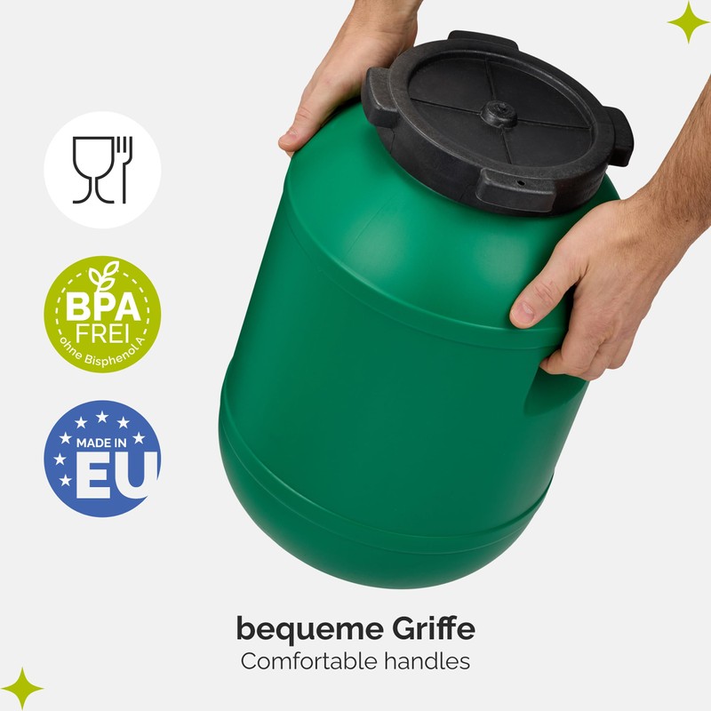 Garronda Wide-Neck Barrel 20 Litre Plastic Container with Lid GD-0142